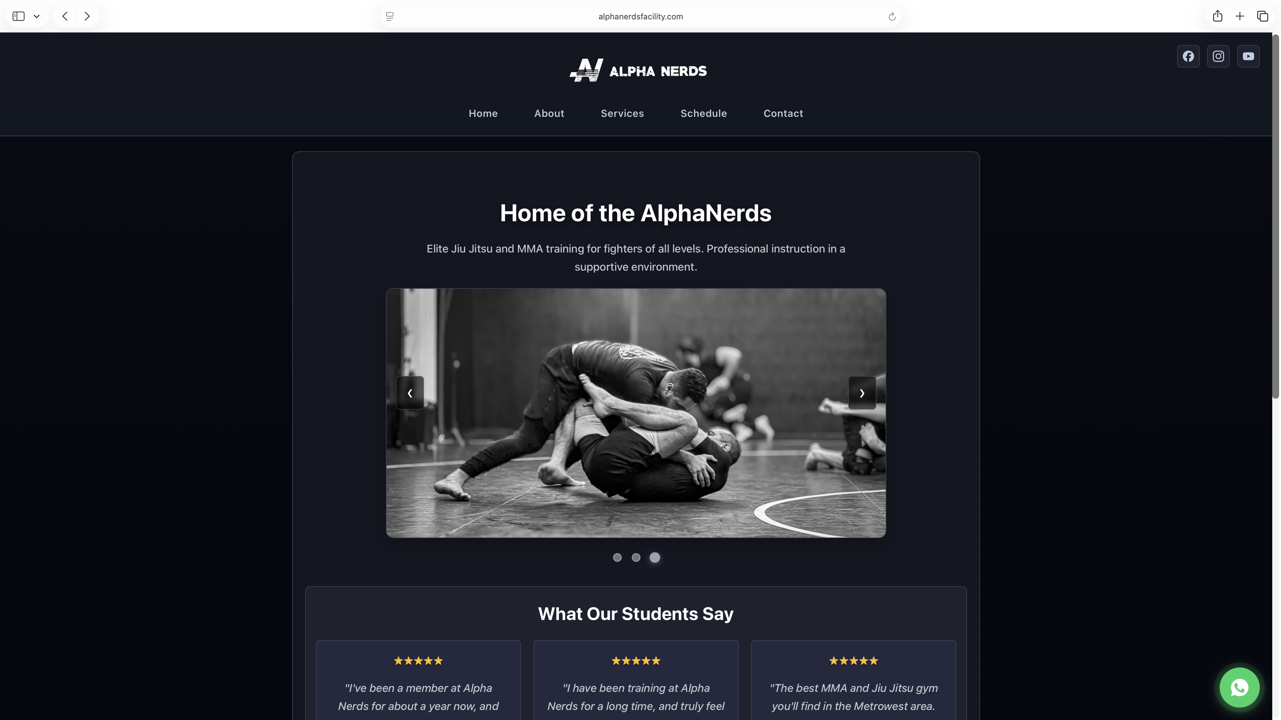 Alpha Nerds Training Facility website